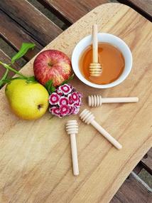 img 2 attached to 🍯 Honey Dipper Stick Set of 3, Charcuterie Accessories - Honey Dipper, Honeycomb Stick, Honeycomb Spoon, Charcuterie Utensils, Honey Spoon, Honey Server, Honey Stirrer - 3 Inch Wooden Dipper