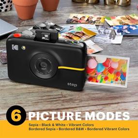 img 1 attached to Kodak Step Digital Instant Camera: 10MP, ZINK Zero Ink, Classic Viewfinder, Selfie Mode, Auto Timer, Built-in Flash - Black