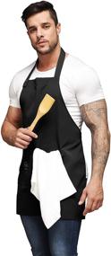 img 1 attached to π© Water-Resistant VK APRON: Adjustable Cooking Aprons for Men and Women with Pockets