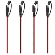 🔌 convenient 4 pcs 12v sae to sae quick disconnect extension cable kit: 1ft length, 18awg gauge, diy sae power connector with dc connection cord plug, includes 4 extension cables and 4 dust caps logo