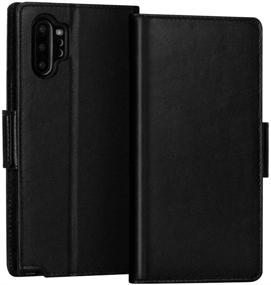 img 4 attached to FYY Samsung Galaxy Note 10 Plus Case/Galaxy Note 10 Plus 5G Case – Luxury Genuine Leather RFID Blocking Wallet Case with Kickstand and Card Slots for Galaxy Note 10 Plus/Note 10 Plus 5G (Black)