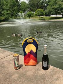 img 2 attached to 🍾 ARTOVIDA Artists Collective 3-in-1 Wine Tote: Carry and Chill Champagne, Wine, and Beer Bottles with Full Moon and Pyramid Design by Budi Kwan (Indonesia)