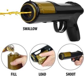 img 3 attached to Alcohol Shot Gun: The Ultimate Epic Shot Party Accessory - Load, Aim, Shoot, and Drink with Ease - Holds up to 1.5 Ounces - Black