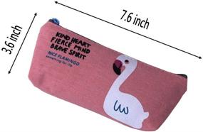 img 1 attached to ZICOME Flamingo Cactus Canvas Pencil Cases Purse Pouches - Set of 3