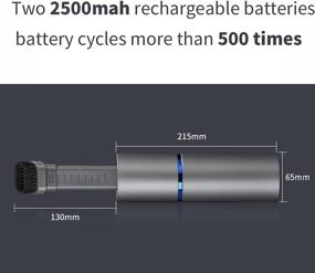 img 2 attached to Compact and Powerful: Handheld Cordless Vacuum - Rechargeable, Cyclonic Suction Dust Buster, Blower for Desktop, Keyboard, Car Interior, Pets