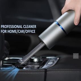 img 1 attached to Compact and Powerful: Handheld Cordless Vacuum - Rechargeable, Cyclonic Suction Dust Buster, Blower for Desktop, Keyboard, Car Interior, Pets