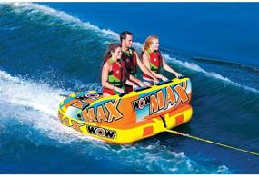 img 1 attached to 🌊 WOW World of Watersports Max Inflatable Towable Deck Tube for Boating - 1, 2 or 3 Person, 18-1060: An Epic Water Adventure Await!