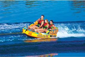 img 3 attached to 🌊 WOW World of Watersports Max Inflatable Towable Deck Tube for Boating - 1, 2 or 3 Person, 18-1060: An Epic Water Adventure Await!