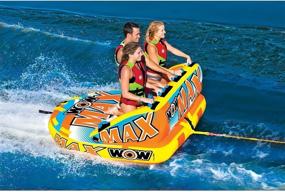 img 2 attached to 🌊 WOW World of Watersports Max Inflatable Towable Deck Tube for Boating - 1, 2 or 3 Person, 18-1060: An Epic Water Adventure Await!