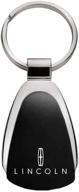 🔑 metal key ring for lincoln black tear drop by au-tomotive gold logo