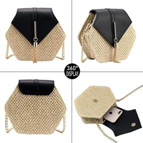 img 2 attached to Cute Straw Shoulder Bag for Women - Bausweety Crossbody Bag