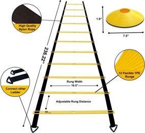 img 3 attached to 🏃 Enhanced Agility Ladder Speed Parachute Speed Cones Training Kit - Advanced Workout Gear to Enhance Speed and Endurance - Complete Kit for Sports to Elevate Footwork Coordination