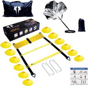 img 4 attached to 🏃 Enhanced Agility Ladder Speed Parachute Speed Cones Training Kit - Advanced Workout Gear to Enhance Speed and Endurance - Complete Kit for Sports to Elevate Footwork Coordination