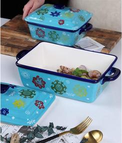 img 2 attached to Porcelain Rectangle Bakeware Household Tableware