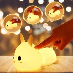 img 1 attached to Silicone Rabbit Night Light: Adorable Kawaii Room Decor for Kids with Remote Control - 8 Colors NightLight Gift for Christmas