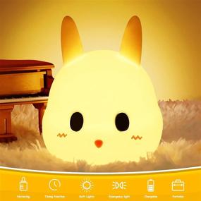 img 2 attached to Silicone Rabbit Night Light: Adorable Kawaii Room Decor for Kids with Remote Control - 8 Colors NightLight Gift for Christmas