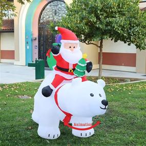 img 3 attached to 🎅 6ft Christmas Inflatables Outdoor Santa Claus Riding Polar Bear w/ Shaking Head, LED Lights & Clearanced Blow Up Decoration for Holiday/Christmas/Party in Yard/Garden