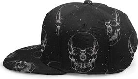 img 1 attached to 🧢 Abstract Occult Theme Flat Bill Cap: Hip Hop Trucker Hat Men Women Adjustable Baseball Caps