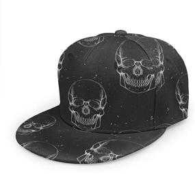 img 4 attached to 🧢 Abstract Occult Theme Flat Bill Cap: Hip Hop Trucker Hat Men Women Adjustable Baseball Caps