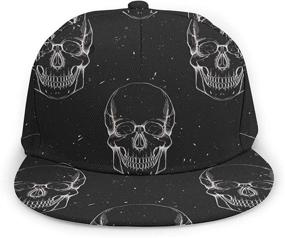 img 3 attached to 🧢 Abstract Occult Theme Flat Bill Cap: Hip Hop Trucker Hat Men Women Adjustable Baseball Caps