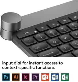 img 2 attached to 🔑 Logitech Craft Wireless Keyboard with Input Dial & Backlit Keys, Dark Grey & Aluminum - Advanced Creative Tool