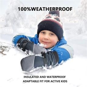img 1 attached to Kids Winter Mittens Waterproof Thinsulate