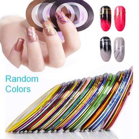 img 1 attached to 💅 Style 2 - Nail Art Set Kit: DIY Glitter Rhinestone Decorations, Dotting Tool, Water Transfer Sticker Decal, Nail Line Tape, Striping Nails Sanding Buffing File - Beauty Accessories