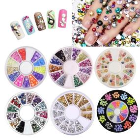 img 2 attached to 💅 Style 2 - Nail Art Set Kit: DIY Glitter Rhinestone Decorations, Dotting Tool, Water Transfer Sticker Decal, Nail Line Tape, Striping Nails Sanding Buffing File - Beauty Accessories