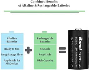 img 2 attached to BONAI Rechargeable Batteries Capacity Battery