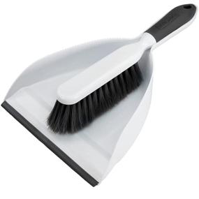 img 1 attached to 🧹 Professional Grade Ergonomic Hand Broom & Dustpan Set for Maximum Efficiency - Black/White (6670-BLK)