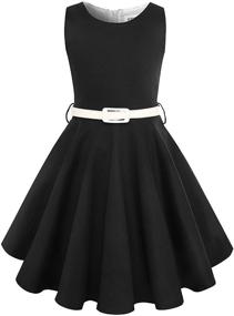 img 3 attached to 👗 Sleeveless Vintage Rockabilly Dresses for Girls' Special Occasions and Fashion