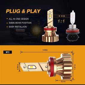 img 3 attached to 🔆 Auxbeam NF-X60 Series LED Fog Light Bulbs - H11 H8 H9 H16, Three Colors Switchback, 44W 8000LM, EMC Tech Anti-interference, Pack of 2