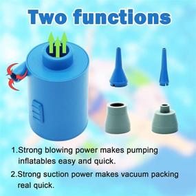 img 2 attached to 💨 BUYMAX Portable Electric Air Pump for Inflatables - USB Cable Included, Mini Inflator/Deflator Pump for Air Mattress, Pool Float, Air Bed (Battery-Free)