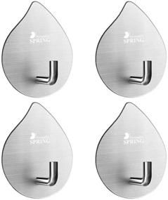 img 3 attached to 🔑 Pack of 4 November Spring Kitchen Adhesive Hooks - Heavy Duty Stainless Steel Wall Hangers for Bathrooms, Offices - Waterproof, Ideal for Hanging Towels, Coats, Keys, and More