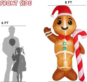 img 2 attached to HOOJO 8 FT Christmas Inflatables: Gingerbread Man with Candy Canes, Illuminate Your Holiday with LED Lights - Perfect for Party, Yard, Garden, Lawn Decorations