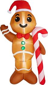 img 3 attached to HOOJO 8 FT Christmas Inflatables: Gingerbread Man with Candy Canes, Illuminate Your Holiday with LED Lights - Perfect for Party, Yard, Garden, Lawn Decorations