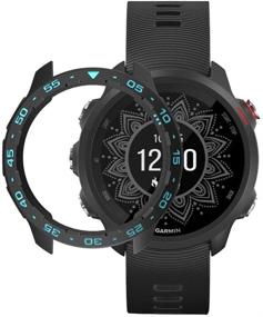 img 4 attached to 🌟 Красивый и прочный защитный чехол SIKAI для Garmin Forerunner 245 - Ударопрочный, анти-царапающий чехол с защитным экраном - Легкий и доступный в различных цветах (черно-голубой свет)