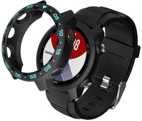 img 2 attached to 🌟 Красивый и прочный защитный чехол SIKAI для Garmin Forerunner 245 - Ударопрочный, анти-царапающий чехол с защитным экраном - Легкий и доступный в различных цветах (черно-голубой свет)