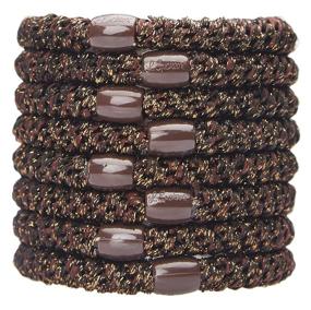 img 2 attached to L. Erickson Grab & Go Ponytail Holders, Metallic Espresso, Pack of 8 - Unparalleled Security with Gentle Grip