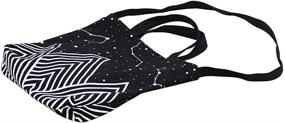 img 2 attached to 🌌 Medium Black Caixia Mountain Star Print Convertible Canvas Tote Shoulder Bag