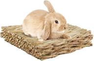 🐇 premium grass mat for rabbits and small animals - 4 pack, straw woven bed and chew toy - ideal for guinea pigs, chinchillas, hamsters, and more! логотип