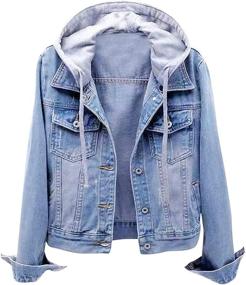img 4 attached to Snoly Buttons Jackets Detachable LightBlue Women's Clothing for Coats, Jackets & Vests