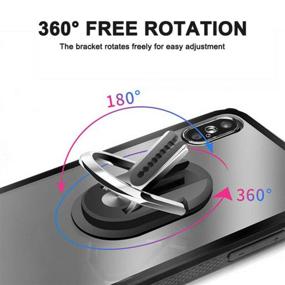 img 1 attached to 📱 360° Rotation Magnetic Finger Ring Phone Holder Bracket - 3pcs Multipurpose Mobile Car Air Vent Grip Mount Stand