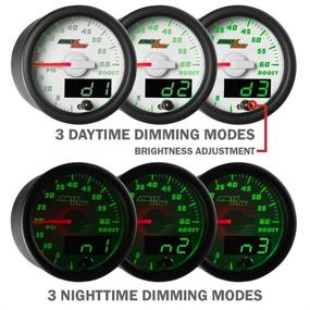 img 1 attached to 🚚 MaxTow 260F Transmission Temperature Gauge Kit - Electronic Sensor Included - White Face - Green LED Dial - Analog & Digital Readouts - Truck Compatible - 2-1/16" 52mm