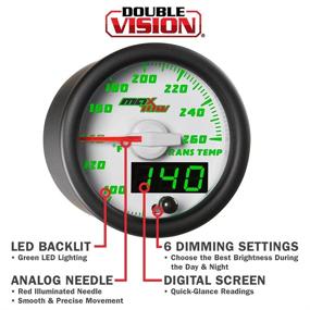 img 2 attached to 🚚 MaxTow 260F Transmission Temperature Gauge Kit - Electronic Sensor Included - White Face - Green LED Dial - Analog & Digital Readouts - Truck Compatible - 2-1/16" 52mm