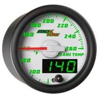 🚚 maxtow 260f transmission temperature gauge kit - electronic sensor included - white face - green led dial - analog & digital readouts - truck compatible - 2-1/16" 52mm logo