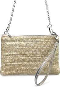 img 2 attached to 👜 Stylish Straw Zipper Wristlet Clutch: Ultimate Women's Handbags and Wallets