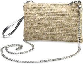 img 3 attached to 👜 Stylish Straw Zipper Wristlet Clutch: Ultimate Women's Handbags and Wallets