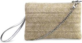 img 4 attached to 👜 Stylish Straw Zipper Wristlet Clutch: Ultimate Women's Handbags and Wallets