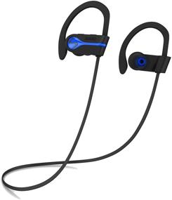 img 4 attached to SENSO Bluetooth Wireless Headphones: Waterproof HD Stereo Earbuds for Sports, Gym, and Running with 8-Hour Battery Life and Noise Cancelling - Blue